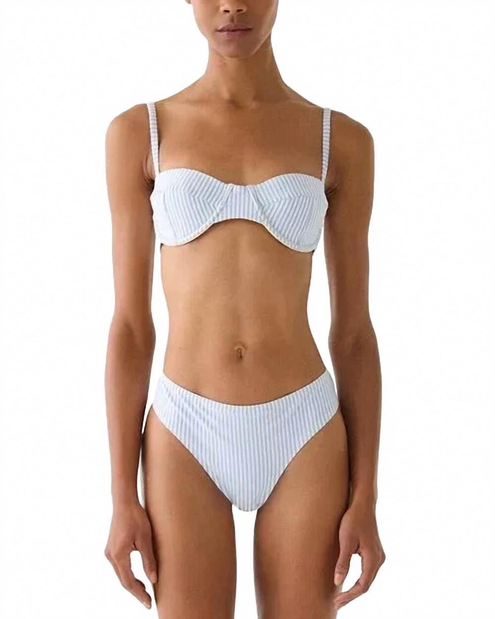 NEW KATE SPADE seamed underwire bra bikini top & high cut bikini bottom set in b